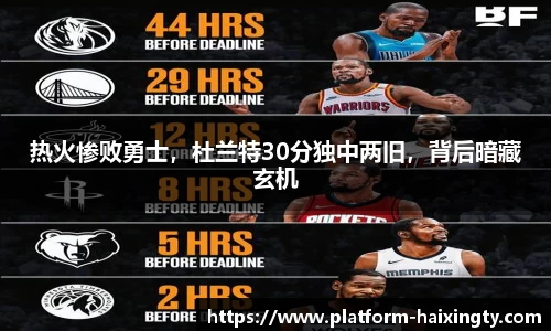 热火惨败勇士，杜兰特30分独中两旧，背后暗藏玄机