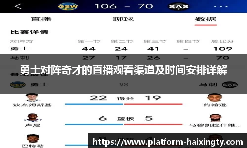 勇士对阵奇才的直播观看渠道及时间安排详解